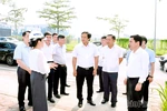 Phó Chủ tịch UBND tỉnh Nguyễn Mạnh Sơn kiểm tra tình hình thực hiện một số dự án đầu tư hạ tầng cụm công nghiệp