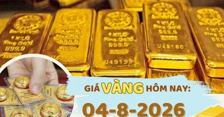 Giá vàng miếng SJC tăng 500.000 đồng/lượng ngày 4/8
