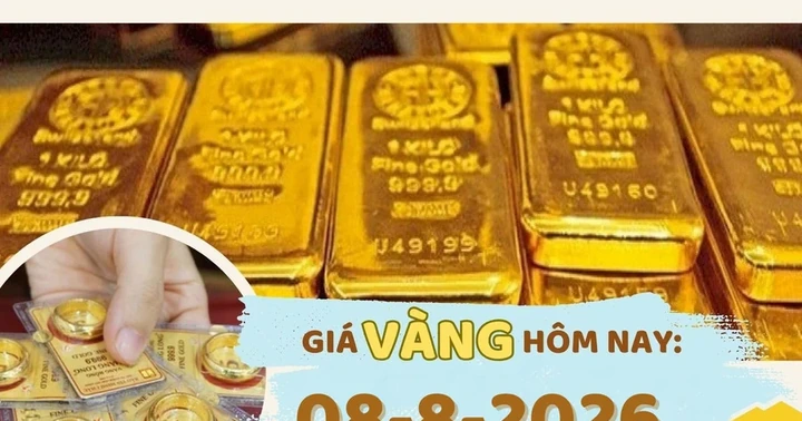 Giá vàng ngày 8/8 tăng